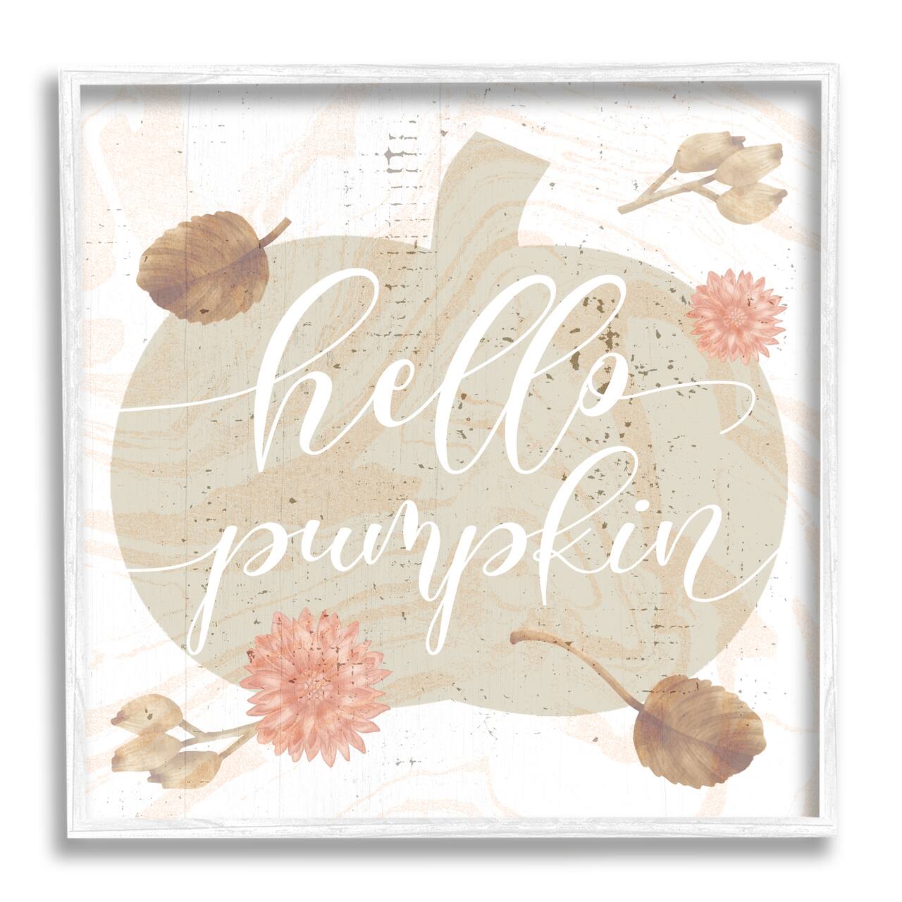 Stupell Industries Hello Pumpkin Autumn Harvest Framed Giclee Art